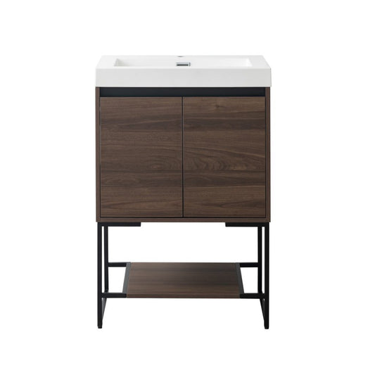 Blossom Porto 24" Walnut Freestanding Vanity With Acrylic Sink