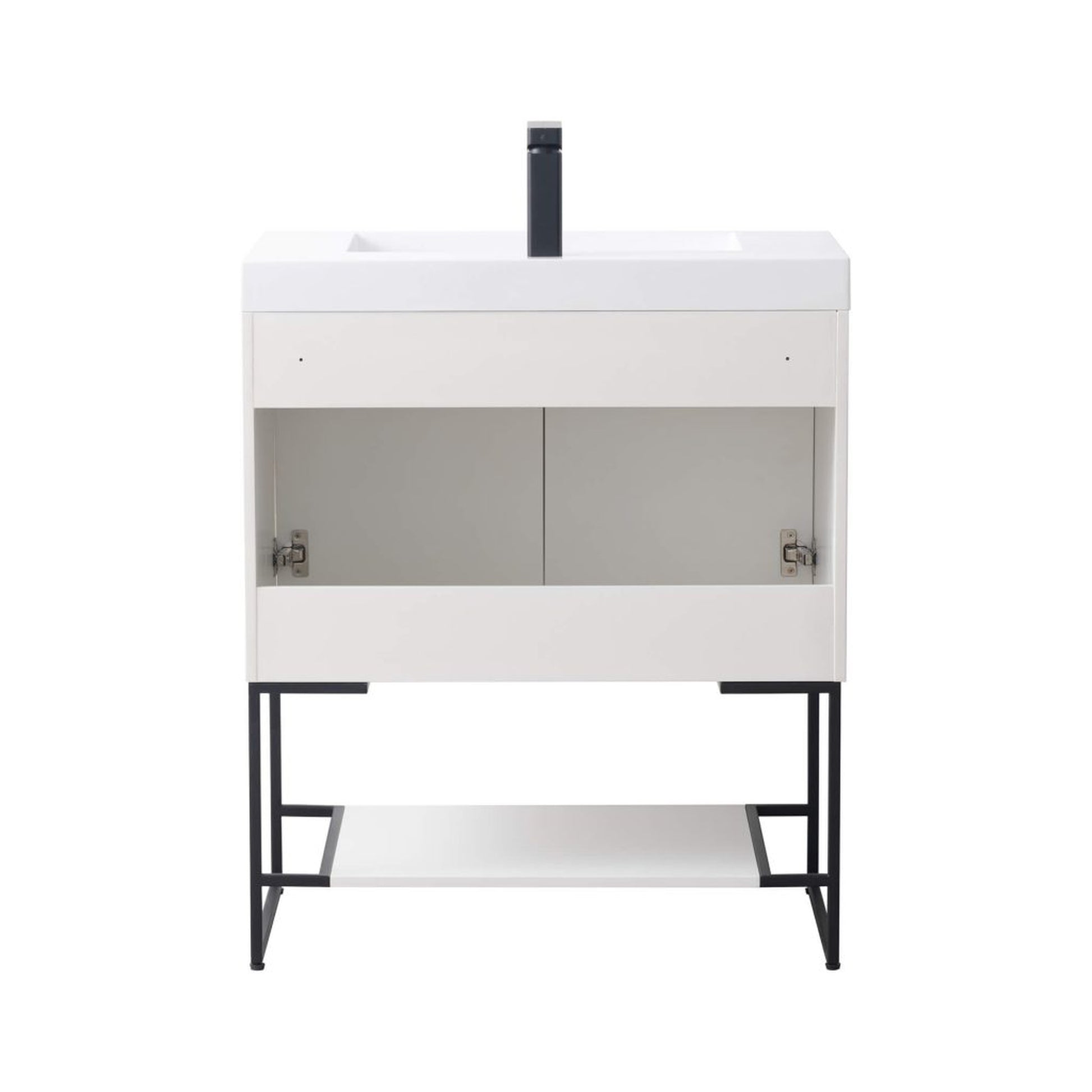 Blossom Porto 30" Matte White Freestanding Vanity With Acrylic Sink