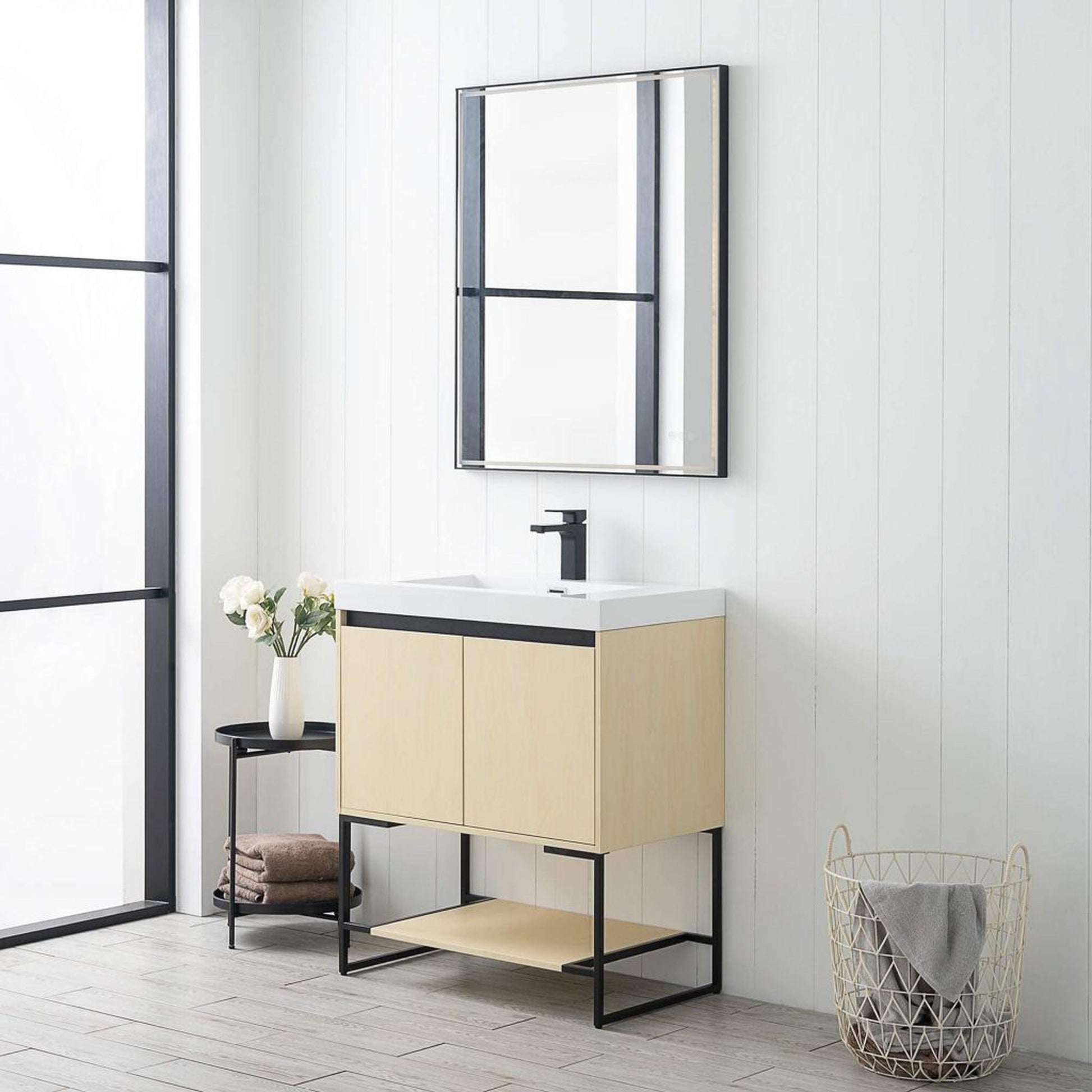 Blossom Porto 30" Nature Maple Freestanding Vanity With Acrylic Sink