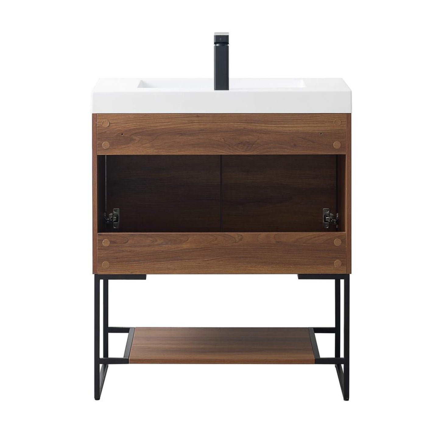 Blossom Porto 30" Red Walnut Freestanding Vanity With Acrylic Sink