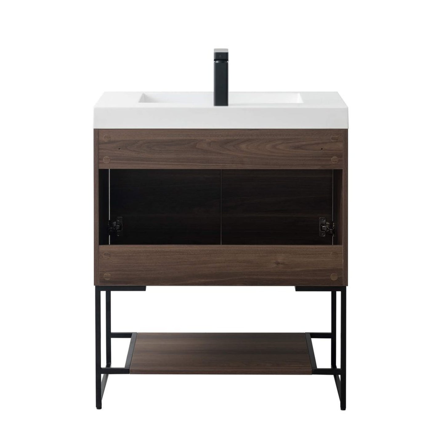 Blossom Porto 30" Walnut Freestanding Vanity With Acrylic Sink