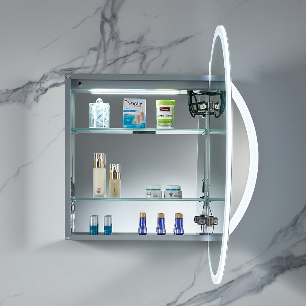 Blossom Regulus 32" x 6" Round LED Medicine Cabinet MCL9 R32 Right