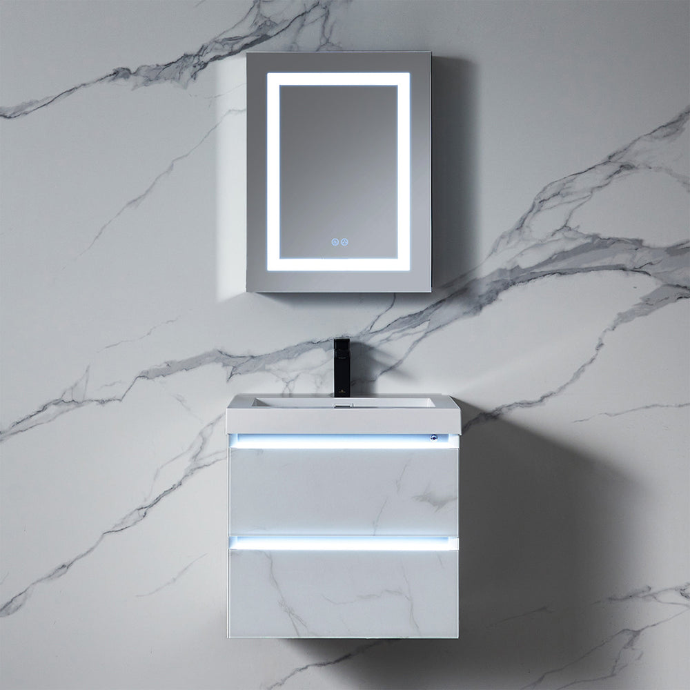 Blossom Rigel 20" x 26" Rectangular Inside LED Light on Door Medicine Cabinet Right