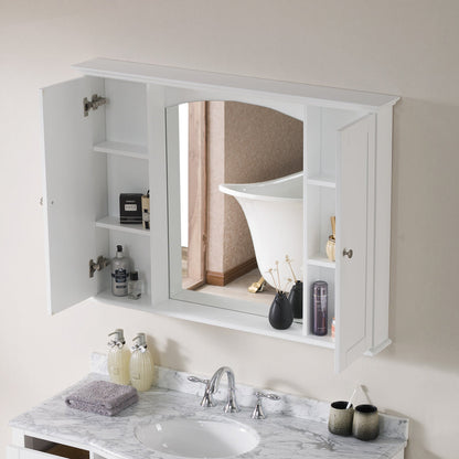 Blossom Rome 48" Matte White Wall-Mounted Rectangle Mirror Medicine Cabinet