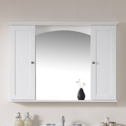 Blossom Rome 60" Matte White Wall-Mounted Rectangle Mirror Medicine Cabinet