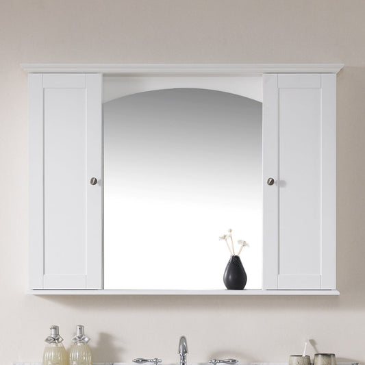Blossom Rome 60" Matte White Wall-Mounted Rectangle Mirror Medicine Cabinet
