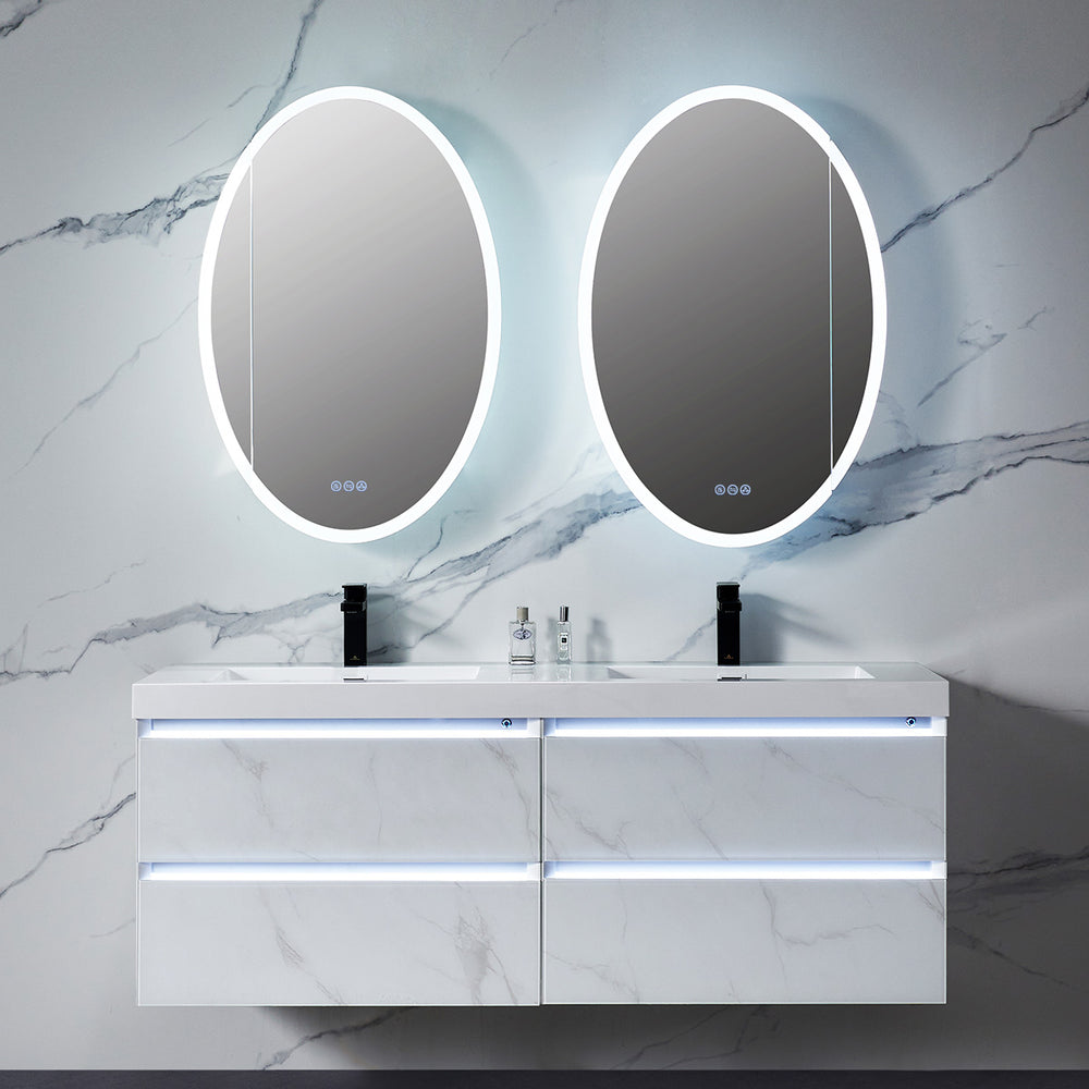 Blossom Spica 24" x 36" Oval Inside LED Light on Door Medicine Cabinet Right