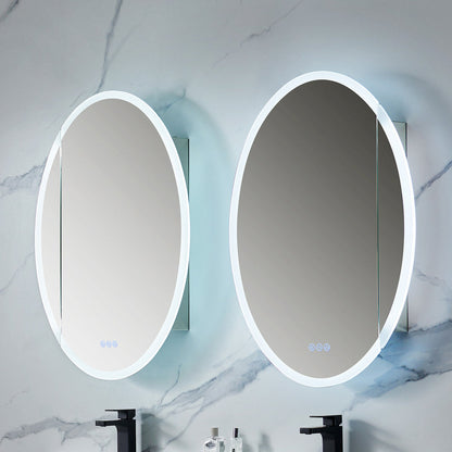 Blossom Spica 24" x 36" Oval Inside LED Light on Door Medicine Cabinet Right