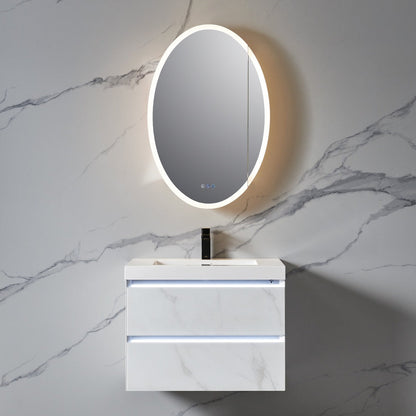 Blossom Spica 24" x 36" Oval Inside LED Light on Door Medicine Cabinet Right