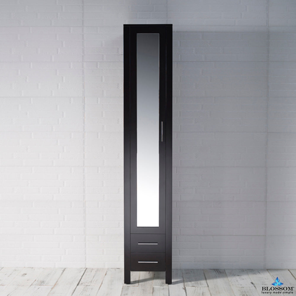 Blossom Sydney 16" x 82" Espresso Mirror Linen Cabinet (Left Side)