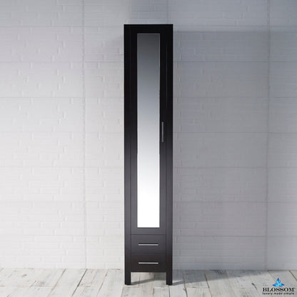 Blossom Sydney 16" x 82" Espresso Mirror Linen Cabinet (Left Side)