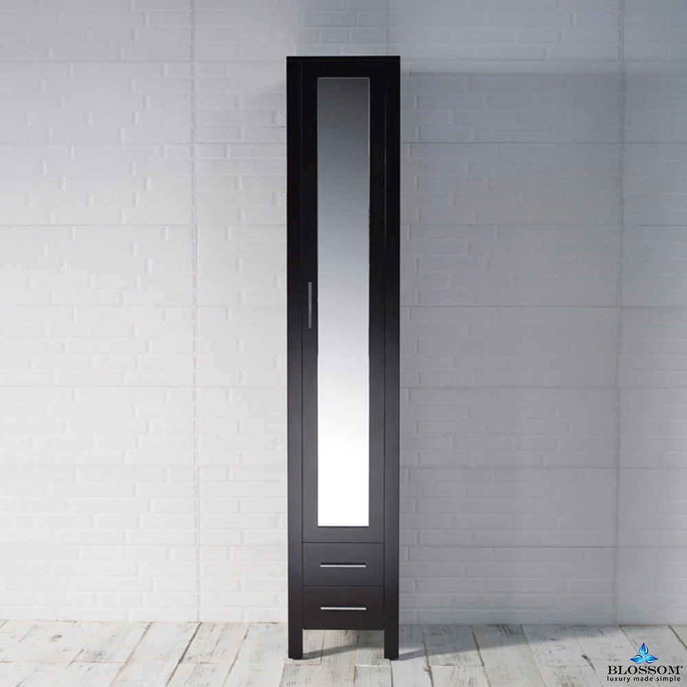 Blossom Sydney 16" x 82" Espresso Mirror Linen Cabinet (Right Side)
