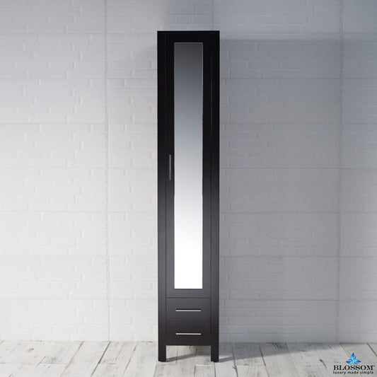 Blossom Sydney 16" x 82" Espresso Mirror Linen Cabinet (Right Side)