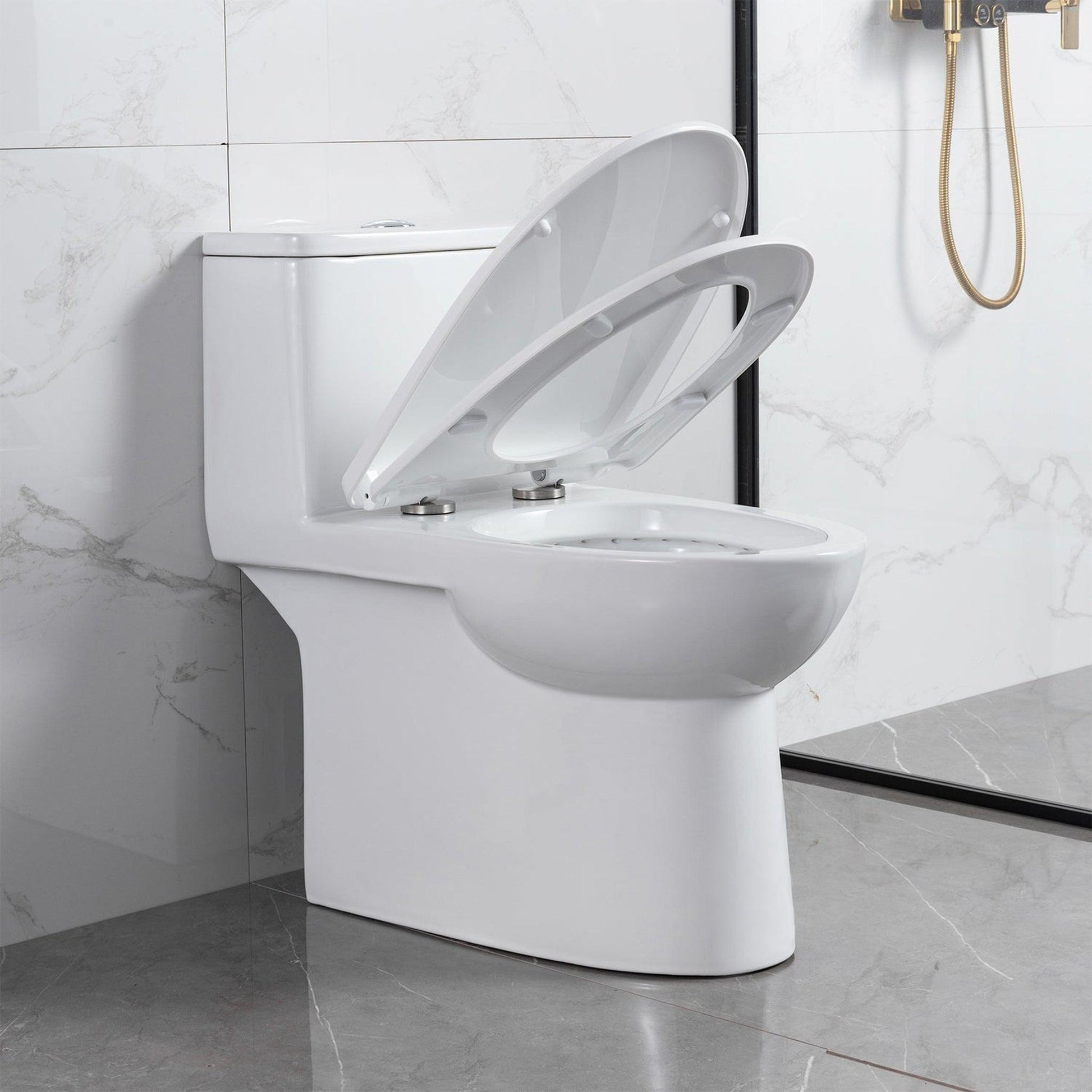 Blossom T9 03 1.1 / 1.6 GPF Dual Flush White ADA One Piece Toilet With Slow-closing Seat Cover