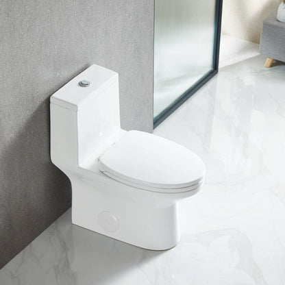 Blossom T9 04 1.1 / 1.6 GPF Dual Flush White ADA One Piece Toilet With Slow-closing Seat Cover