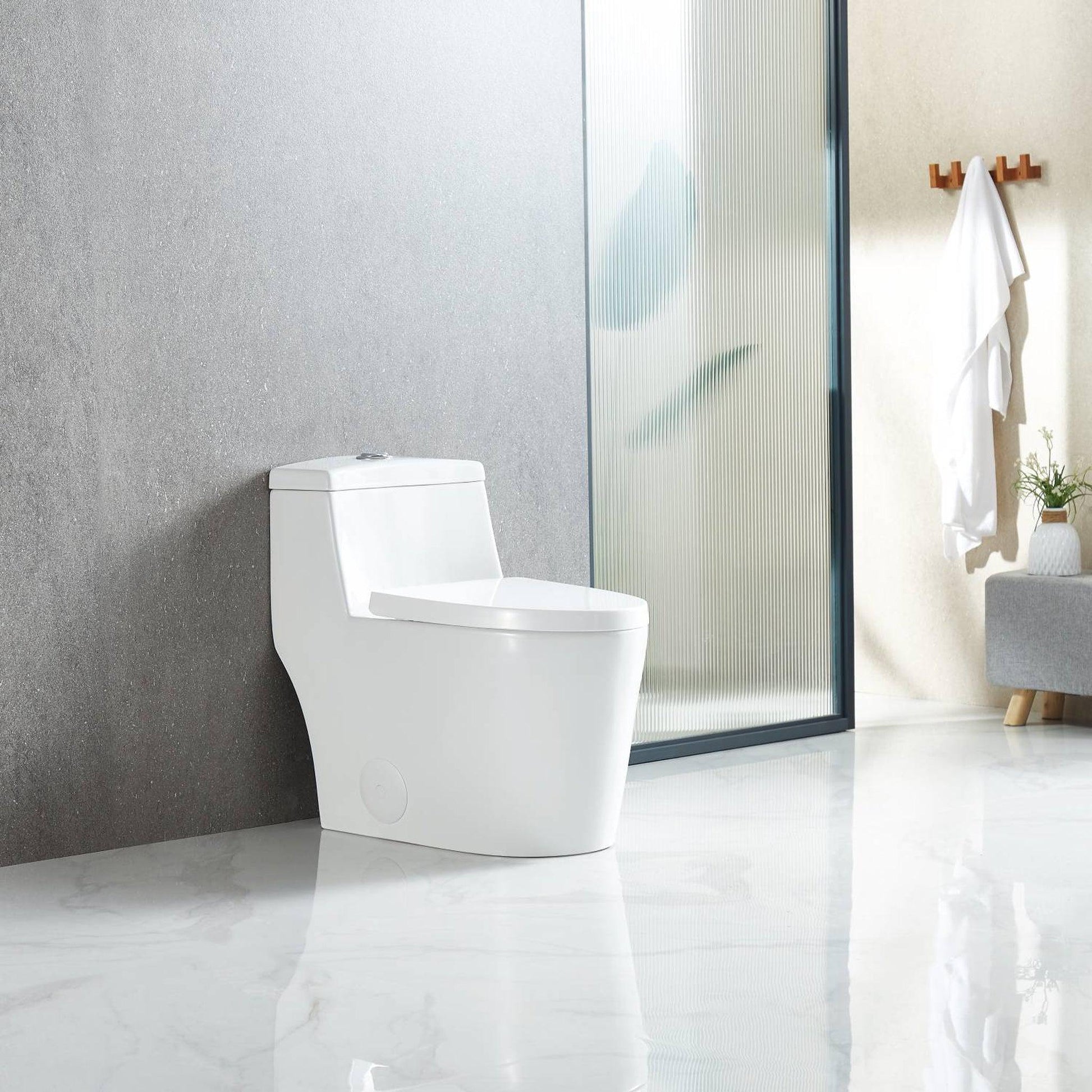 Blossom T9 05 1.1 / 1.6 GPF Dual Flush White One Piece Toilet With Slow-closing Seat Cover