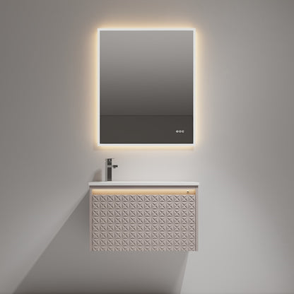 Blossom Thun 30" Khaki Vanity With Droplet-Shaped Basin and LED Light