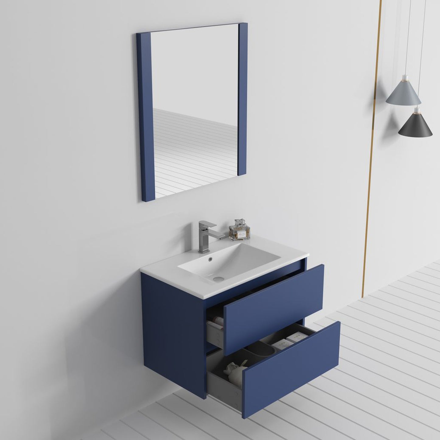 Blossom Valencia 30" Navy Blue Wall-Mounted Vanity Base Only