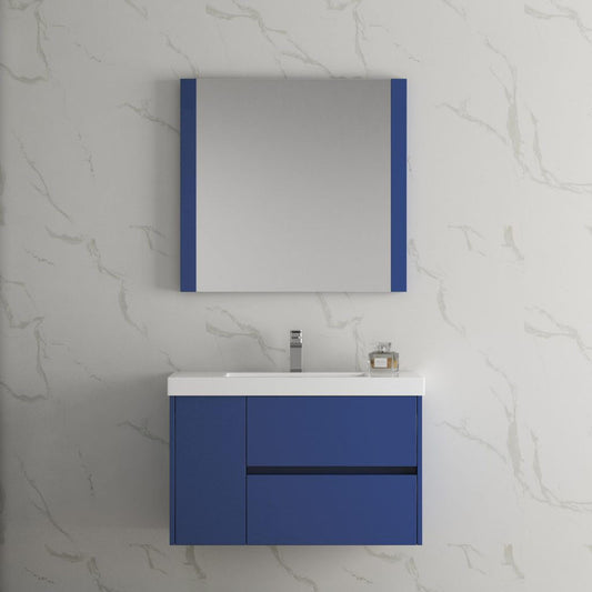 Blossom Valencia 36" Navy Blue Wall-Mounted Vanity Base Only