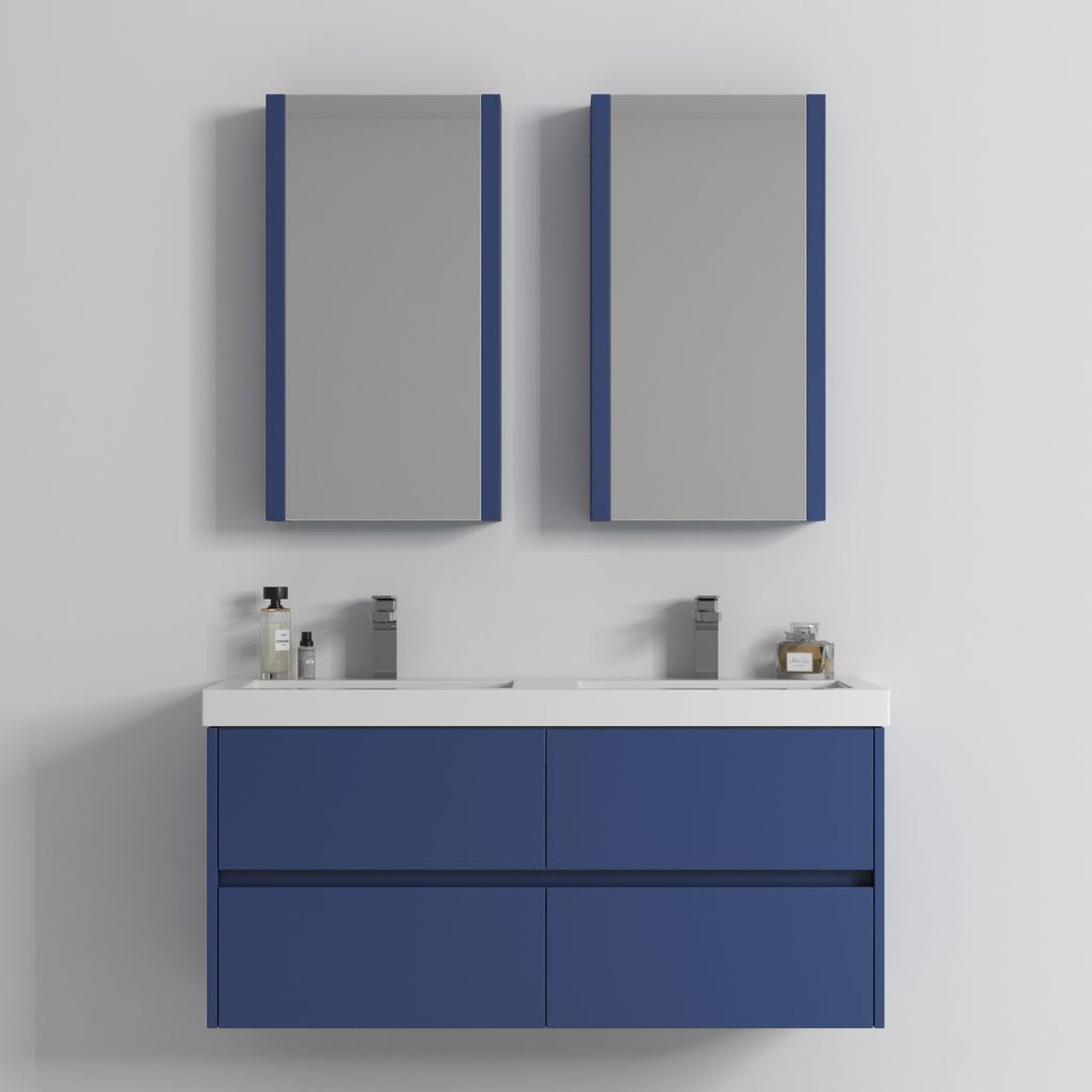 Blossom Valencia 48" Double Navy Blue Wall-Mounted Vanity Base Only