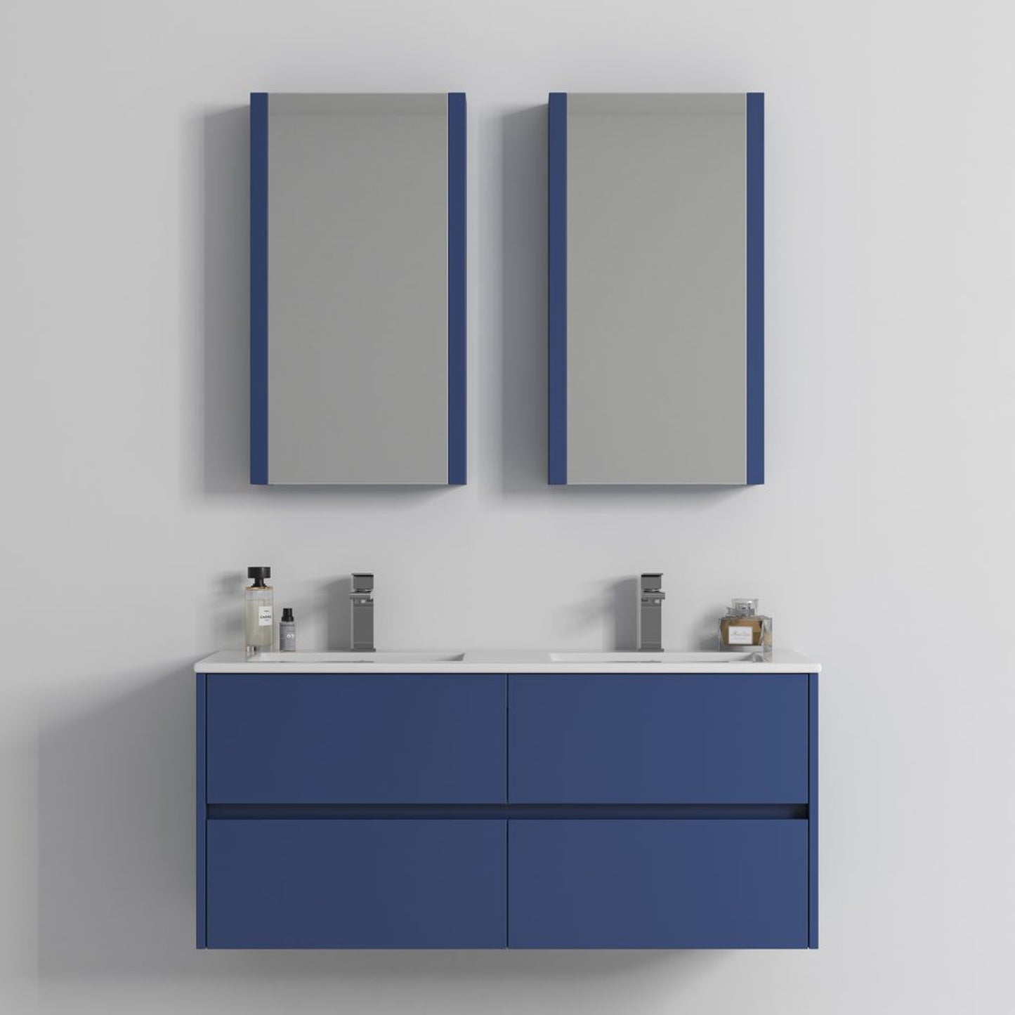 Blossom Valencia 48" Double Navy Blue Wall-Mounted Vanity Base Only