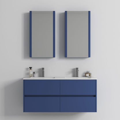 Blossom Valencia 48" Double Navy Blue Wall-Mounted Vanity Base Only