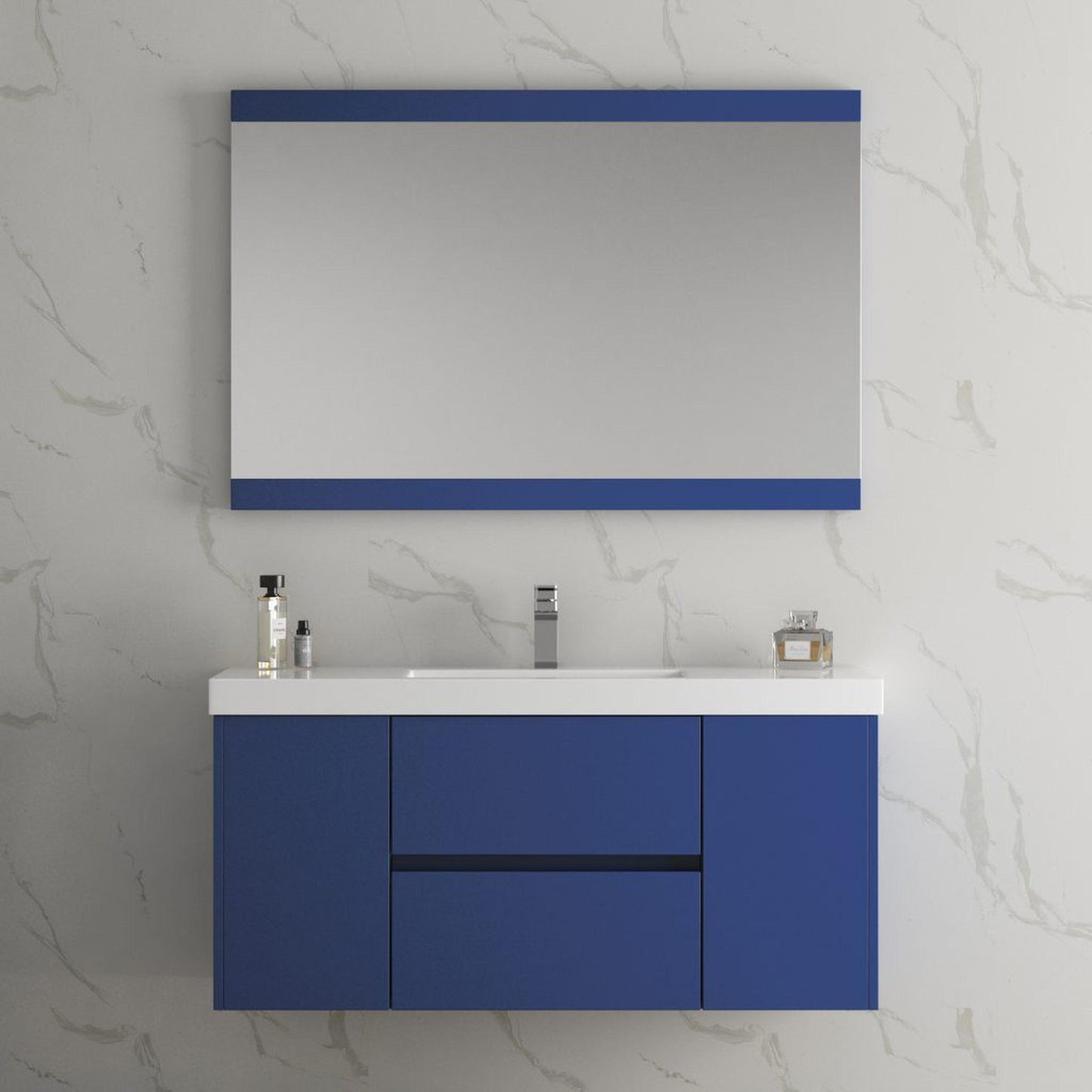 Blossom Valencia 48" Single Navy Blue Wall-Mounted Vanity Base Only