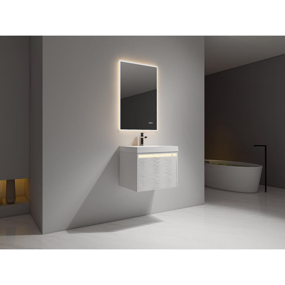 Blossom Voyage 24" Glossy White LED Illuminated Vanity Only