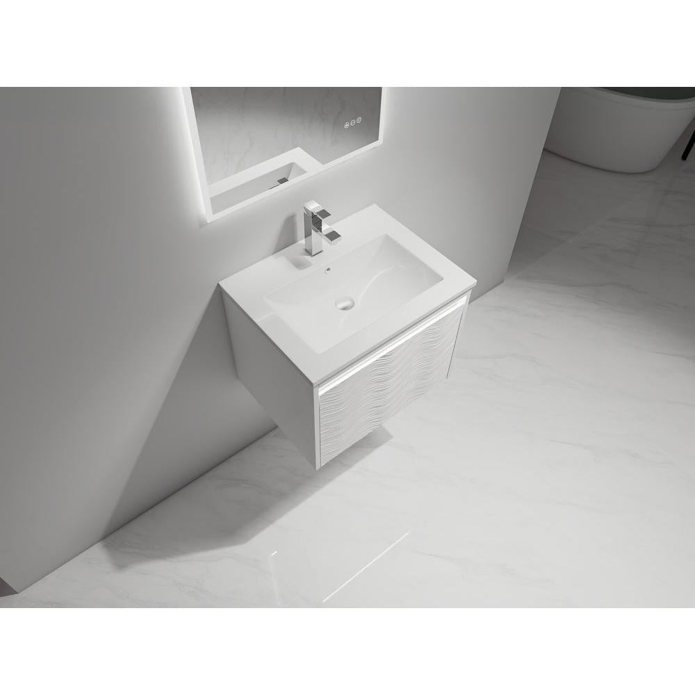 Blossom Voyage 24" Glossy White LED Illuminated Vanity Only