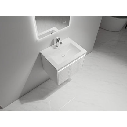 Blossom Voyage 24" Glossy White LED Illuminated Vanity Only