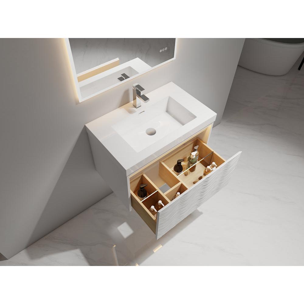 Blossom Voyage 30" Glossy White LED Illuminated Vanity Only