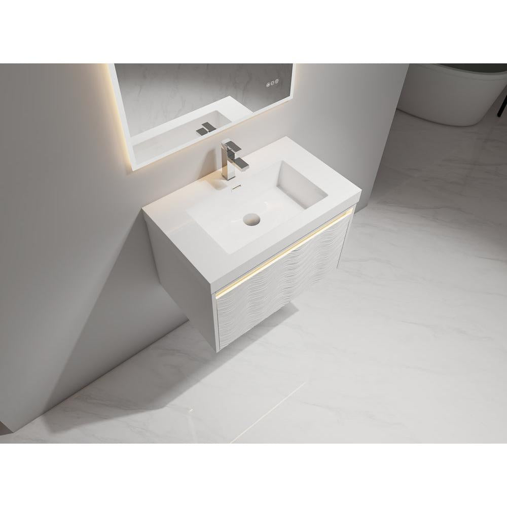 Blossom Voyage 30" Glossy White LED Illuminated Vanity Only