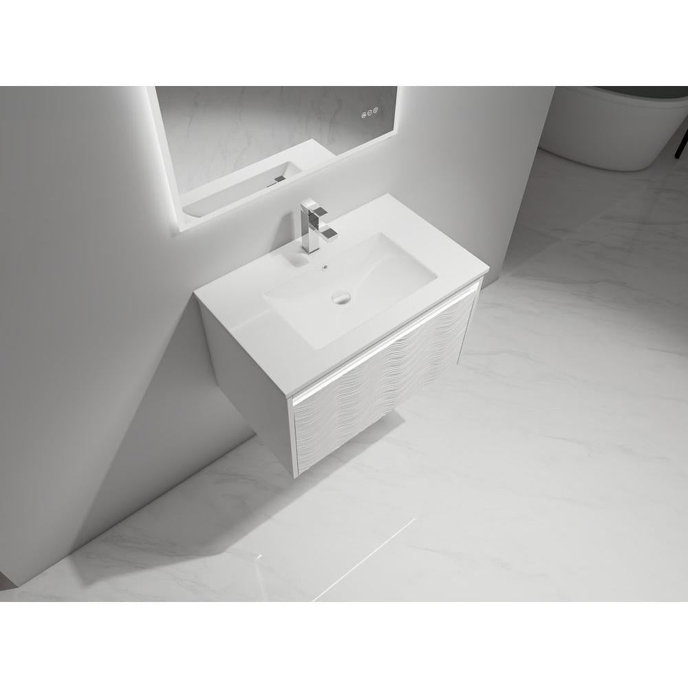 Blossom Voyage 30" Glossy White LED Illuminated Vanity Only