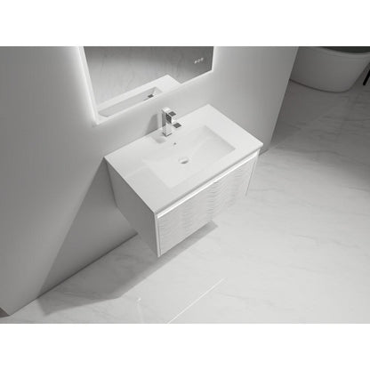 Blossom Voyage 30" Glossy White LED Illuminated Vanity Only