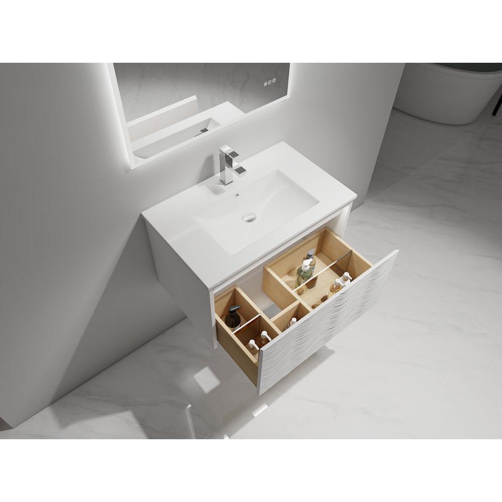 Blossom Voyage 30" Glossy White LED Illuminated Vanity Only