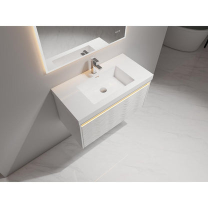 Blossom Voyage 36" Glossy White LED Illuminated Vanity Only
