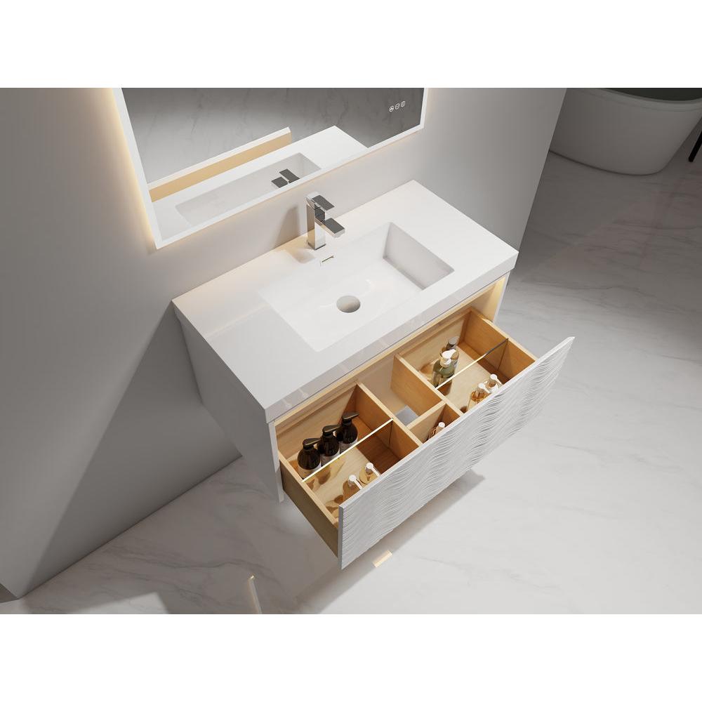 Blossom Voyage 36" Glossy White LED Illuminated Vanity Only