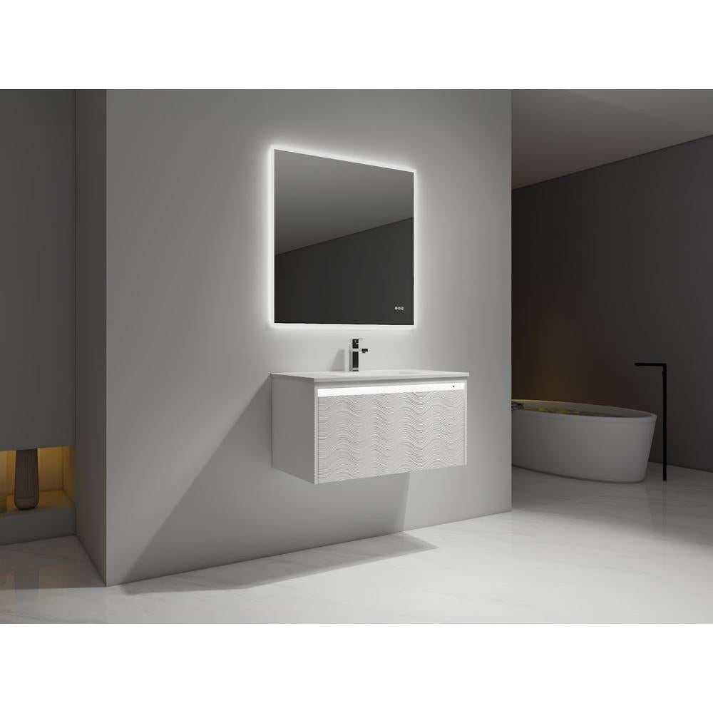 Blossom Voyage 36" Glossy White LED Illuminated Vanity Only