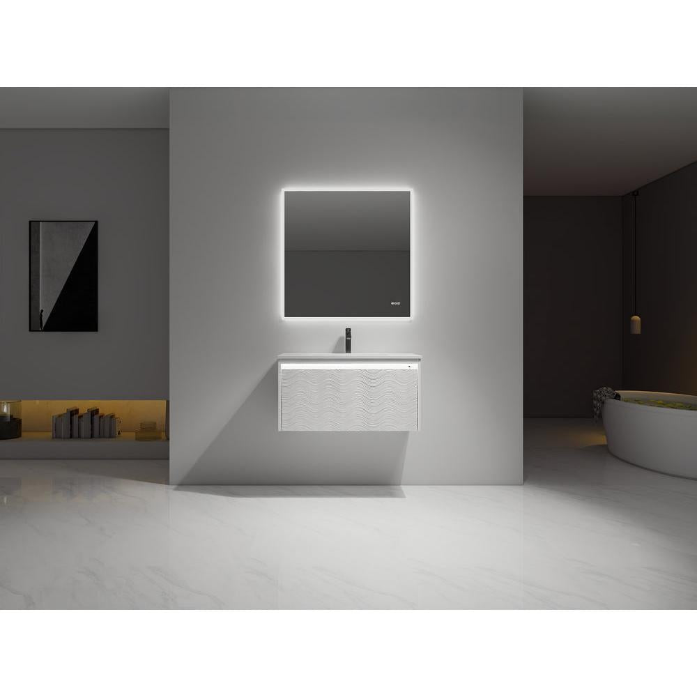 Blossom Voyage 36" Glossy White LED Illuminated Vanity Only