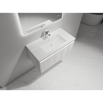 Blossom Voyage 36" Glossy White LED Illuminated Vanity Only