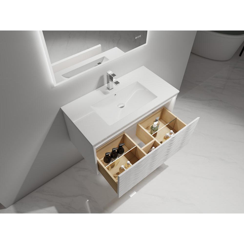 Blossom Voyage 36" Glossy White LED Illuminated Vanity Only