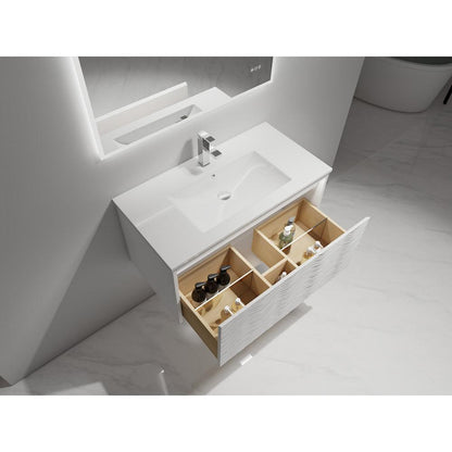 Blossom Voyage 36" Glossy White LED Illuminated Vanity Only