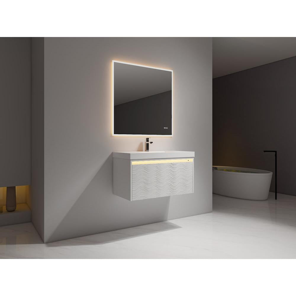 Blossom Voyage 36" Glossy White LED Illuminated Vanity Only