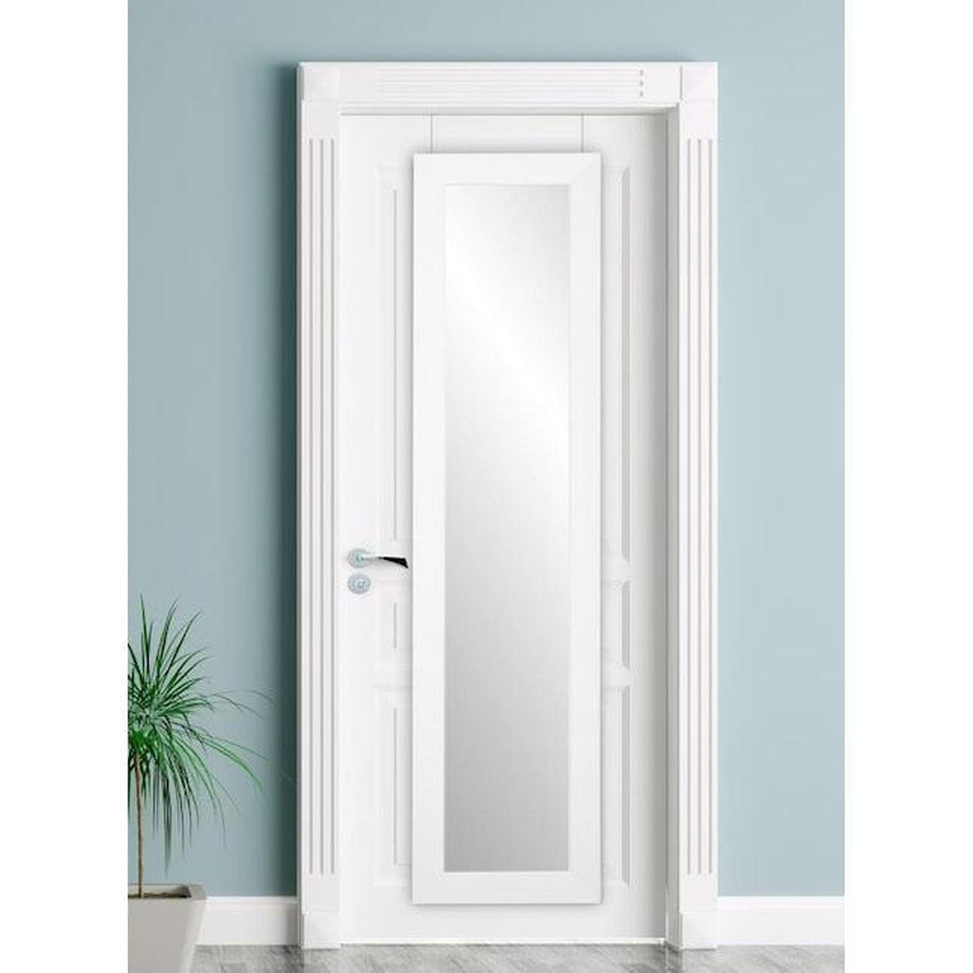 Brandtworks 22" x 69" Matte White Over the Door Mirror