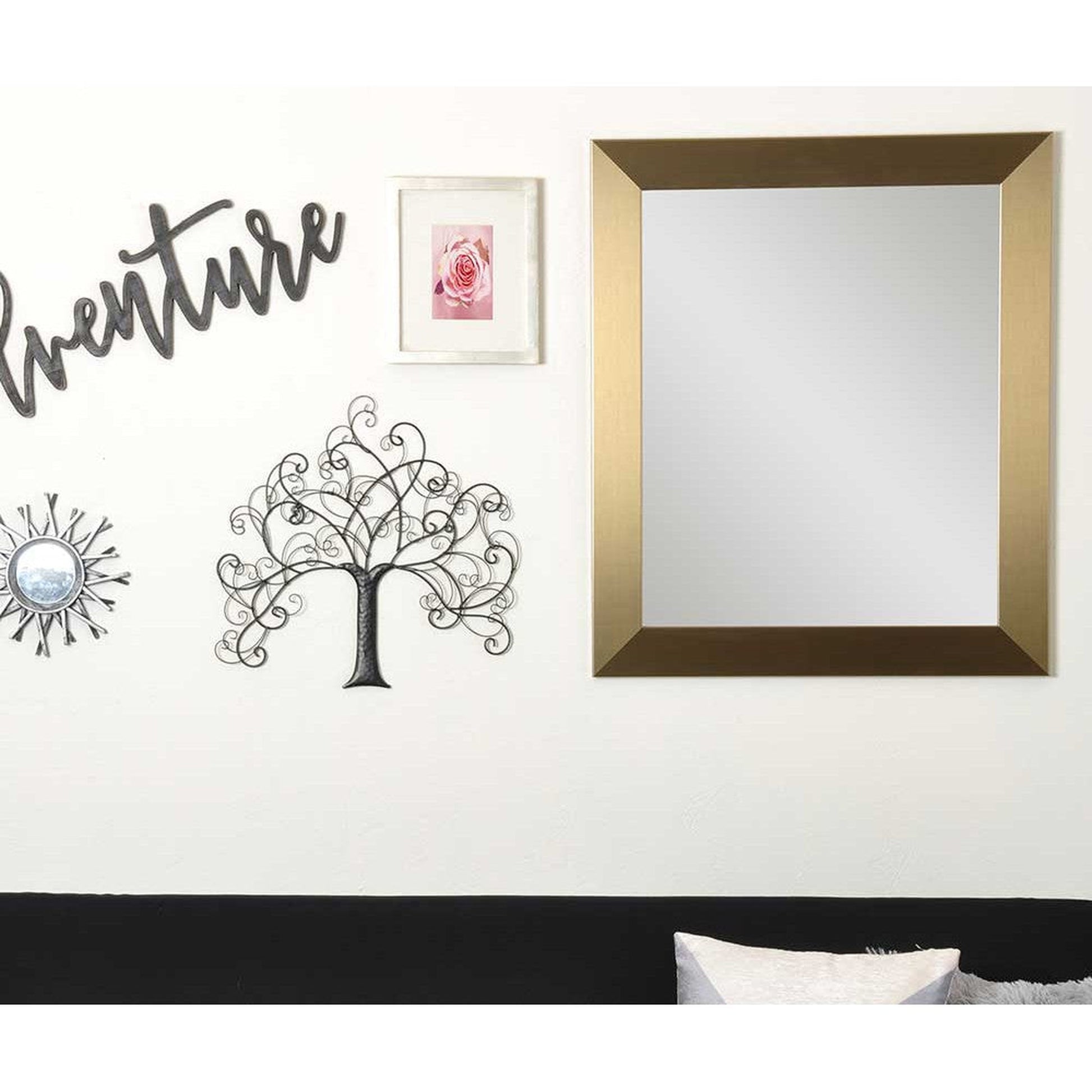 Brandtworks Contemporary 32" x 27" Champagne Wall Mirror