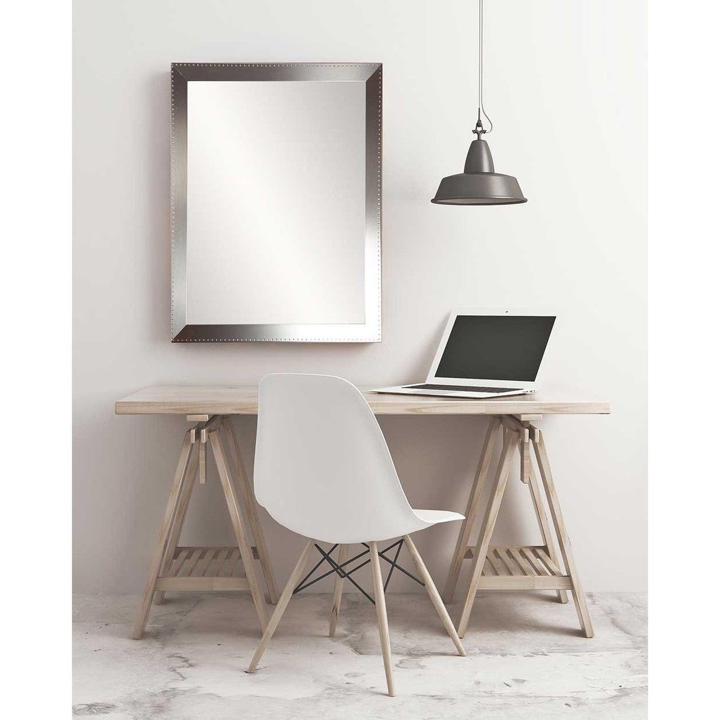 Brandtworks Embossed 24" x 26" Embossed Silver Wall Mirror