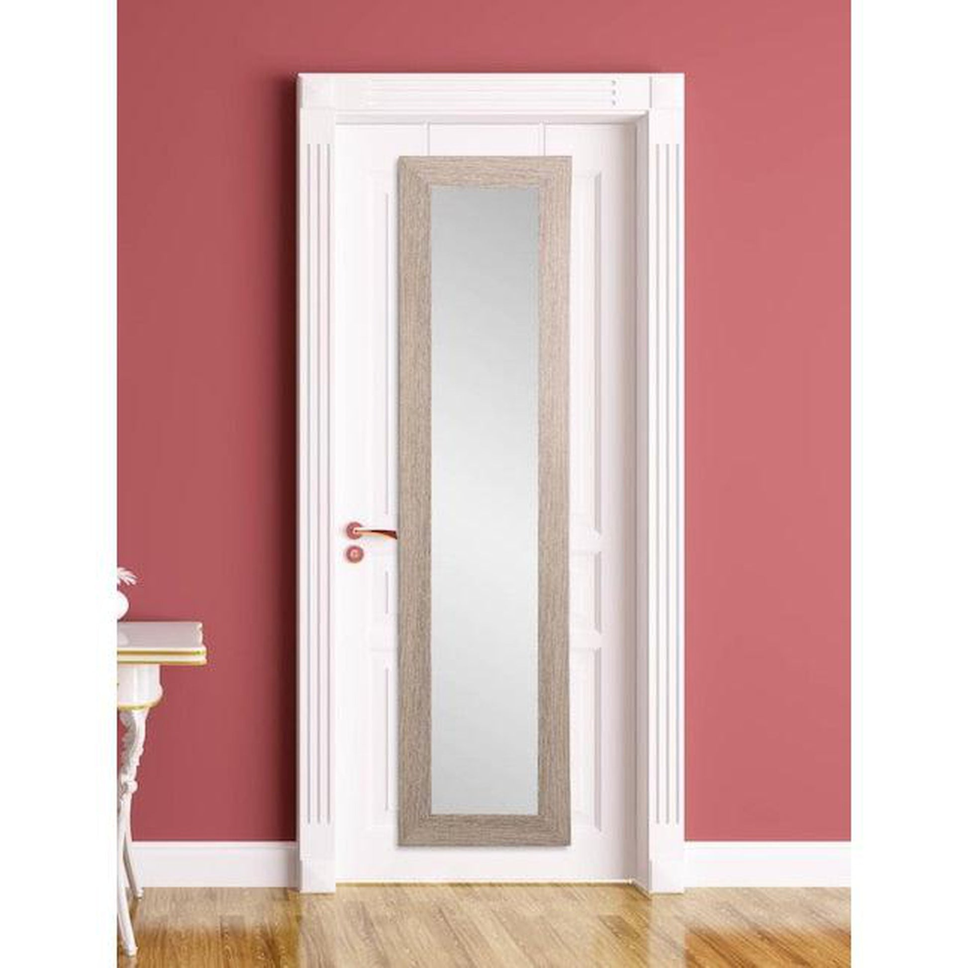 Brandtworks Farmhouse 22" x 71" Brown Over the Door Mirror