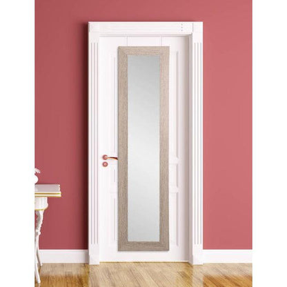 Brandtworks Farmhouse 22" x 71" Brown Over the Door Mirror