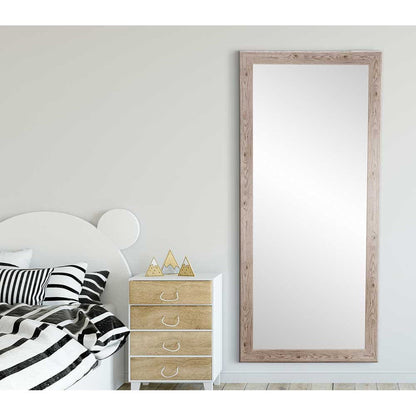 Brandtworks Farmhouse 33" x 28" White Grain Wall Mirror