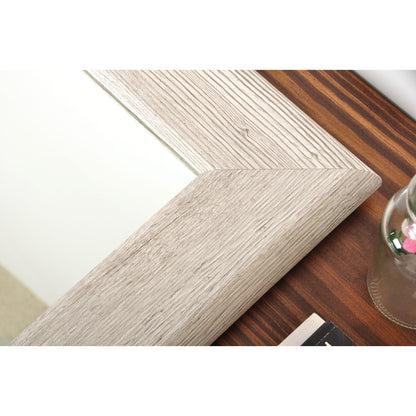 Brandtworks Farmhouse 33" x 42" White Grain Wall Mirror